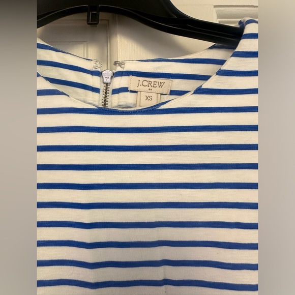 J.Crew Blue & White Stripe Zip Ponte Dress with Pockets Size XS Classic - Picture 2 of 7